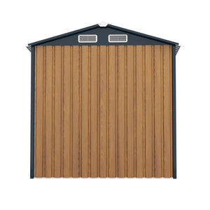 English Elm 6x8ft Outdoor Steel Storage Shed Lockable Vented Galvanized Metal Garden Backyard Tool Unit Yellow W1598P361332