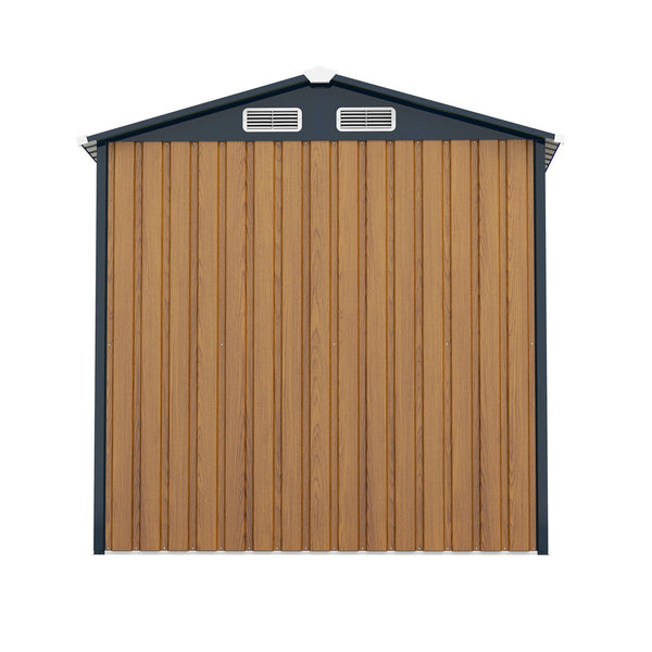 English Elm 6x8ft Outdoor Steel Storage Shed Lockable Vented Galvanized Metal Garden Backyard Tool Unit Yellow W1598P361332