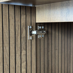 English Elm Expandable Black Brown Dining Table with Storage — Modern Extendable Minimalist Table for 6–10 Guests W1347S00014