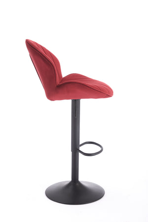English Elm Bar Stools Set of 2 Red Adjustable Swivel Barstools with Backrest & Footrest, Chrome Base Counter Chairs W1249P253973