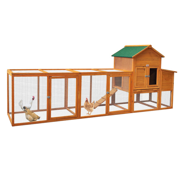 English Elm Chicken Coop Fir Wood Backyard Enclosure with Nesting Box Asphalt Roof and Bolt Locks W3166P484898
