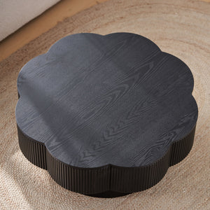 English Elm 31.50"modern Blossom Coffee Table Wood Veneer Iron Base Storage Living Room W757P350935