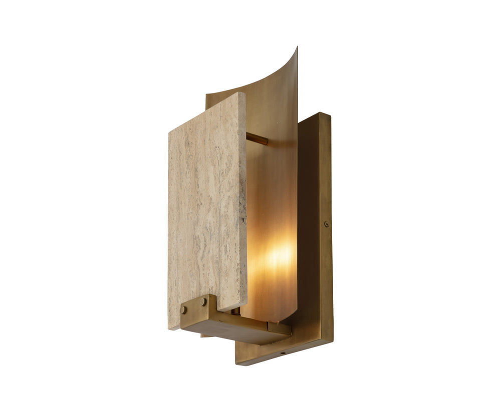 Sunpan Ciana Wall Sconce - Stylish Iron Design with Elegant Finish, Perfect for Modern Home Lighting Needs Antique Brass