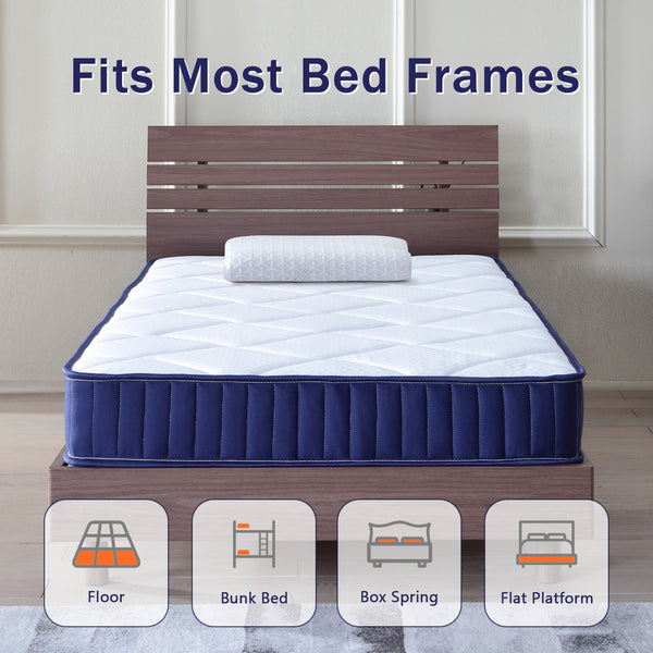 English Elm Twin Hybrid Mattress Pocket Springs Memory Foam Medium Soft Sleep for Bunk Beds W3203P290452