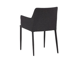 Sunpan Renee Modern Dining Armchair in Armour Grey & Dark Slate - Stylish, Comfortable & Space-Saving Design