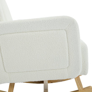 English Elm Christopher Knight Home® - Accent Rocking Chair In Cream Teddy Velvet - Ergonomic Design, Gentle Rocking, Ultimate Comfort! N765P263907W