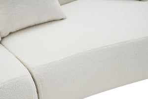 English Elm Modern Arc Sectional Sofa with Boneless Foam Deep Seats for Open Concept Living Rooms White W3728S00011