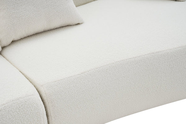 English Elm Modern Arc Sectional Sofa with Boneless Foam Deep Seats for Open Concept Living Rooms White W3728S00011