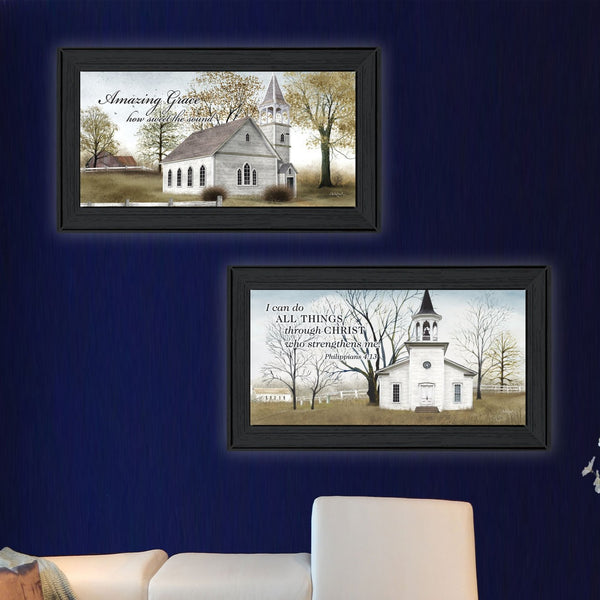 English Elm Trendy Decor 4u Amazing Grace Folk Art Framed Print for Farmhouse Living Spaces B06787794