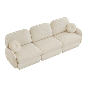 English Elm 105" Chenille Cloud Sofa Deep Seat Three Seater with Quilted Back for Living Room W714S01750