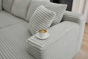 English Elm L-Shaped Cloud Sectional Sofa - Plush Modular Sleeper, No Assembly, Light Grey Comfort For Any Space W2339P306766