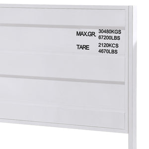 English Elm White Twin Platform Bed with Industrial Metal Frame, Panel Headboard, Low-Profile Footboard & Cargo Lock Accents B062P186408