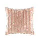 Madison Park Duke Glam/Luxury Faux Fur Square Pillow MP30-4963 Blush