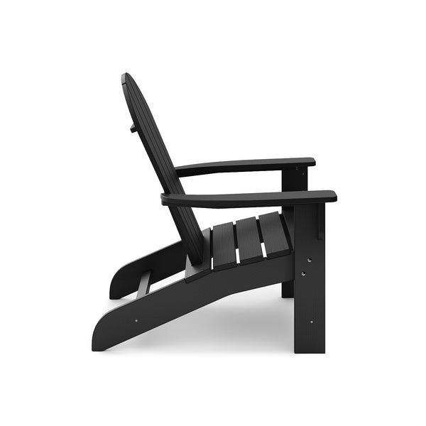 English Elm Adirondack Outdoor Chair Weatherproof Hdpe Fan Back Ergonomic Poolside Patio Lounger Black B195P198778
