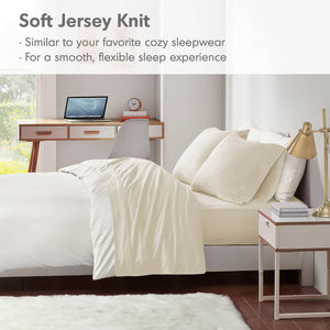 English Elm Cotton Blend Jersey Knit Sheet Set - Cozy Twin All-Season Bedding For Year-Round Comfort & Care B035P294165
