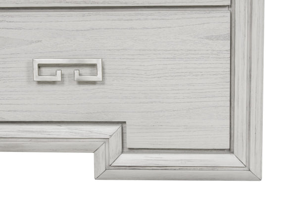 English Elm Transitional Rustic White Tall Chest Solid Wood Dovetail Drawers Bedroom Storage B2741P370876