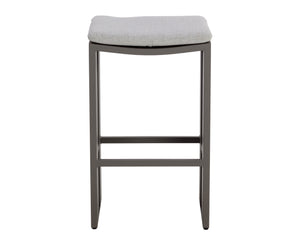 Sunpan Verin Barstool - Modern Backless Design with Weather-Resistant Cushion for Stylish Outdoor Spaces Warm Grey / Gracebay Light Grey