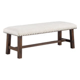 OSP Home Furnishings Callen Bench Linen, Dark Walnut base