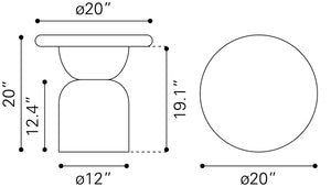 Hals Side Table Black 110229 Zuo Modern