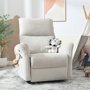 English Elm 270° 270° Power Swivel Recliner Chair with USB Ports, 30° Rocking, 95–150° Recline for Small Spaces Light Gray W1028S00041