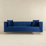 English Elm Ashcroft Furniture - Angelina Sofa 91" (Dark Blue Velvet)