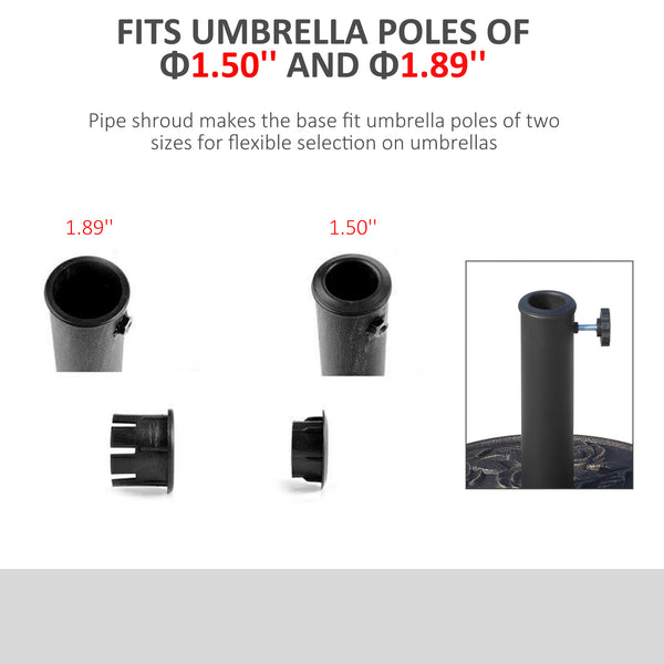 English Elm Round Resin Patio Umbrella Stand with Bronze Embossed Finish for Outdoor Dining T3971P383644