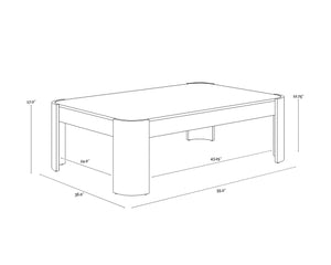 Sunpan Irvine Coffee Table - Modern Smoked Glass & Brushed Gold Base for Chic Contemporary Living Spaces