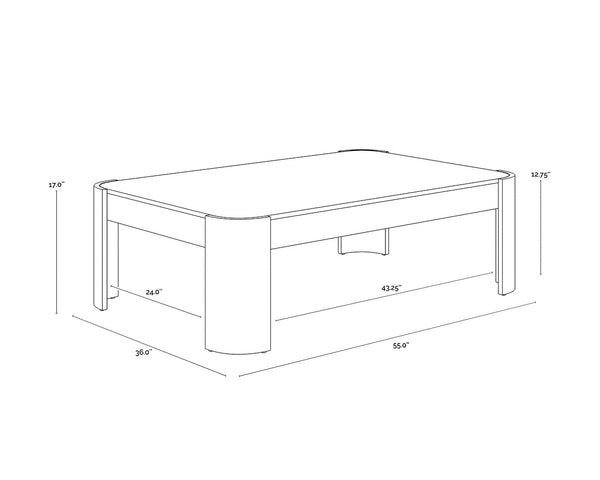 Sunpan Irvine Coffee Table - Modern Smoked Glass & Brushed Gold Base for Chic Contemporary Living Spaces