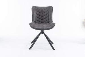 English Elm Mid-Century Modern Swivel Wingback Dining Chair Set Of 2 - Elegant Leather Accent Chairs In Dark Gray T3903P405992