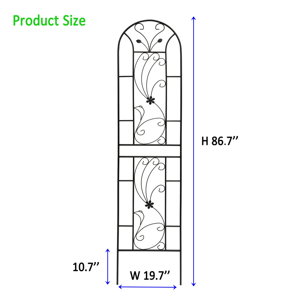 English Elm 4 Pack Powder-coated Metal Garden Trellis Panels Rustproof Climbing Plant Support Outdoor W1586P268031