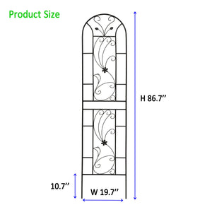 English Elm 4 Pack Powder-coated Metal Garden Trellis Panels Rustproof Climbing Plant Support Outdoor W1586P268031