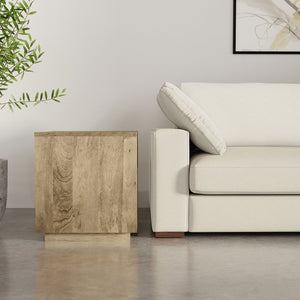 English Elm Lockhart Solid Mango Wood Square Side Table Handcrafted Natural Grain Living Room Accent B136P420275