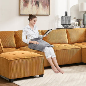 English Elm United We Win U-Shaped Modular Sectional Sofa With Reversible Chaise For Modern Living Spaces W1568S00158-GIGA