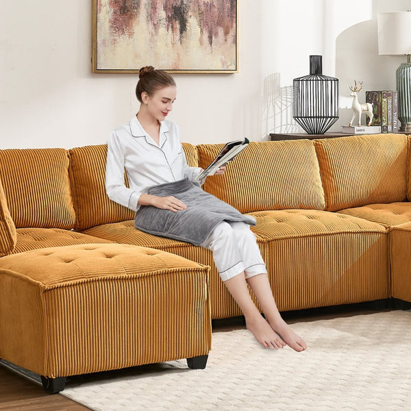 English Elm United We Win U-Shaped Modular Sectional Sofa With Reversible Chaise For Modern Living Spaces W1568S00158-GIGA