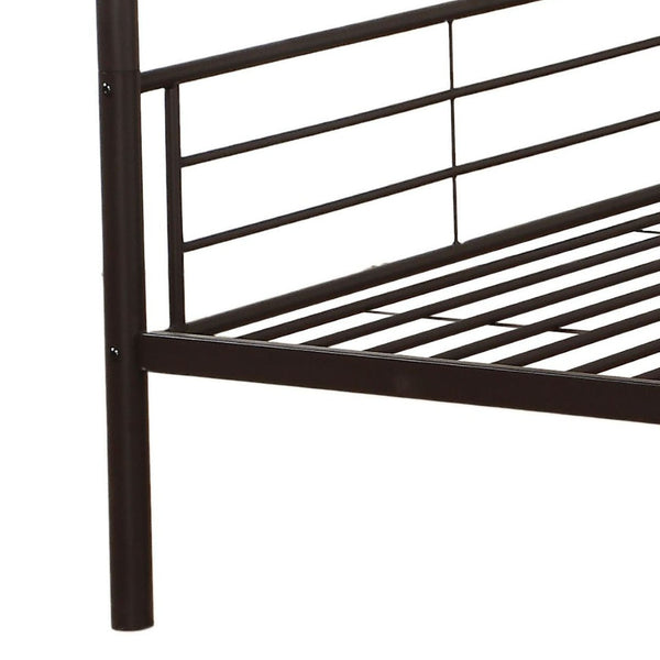 English Elm Sandy Black Twin Over Full Bunk Bed - Sturdy, Space-Saving Design With Built-In Ladder & Safety Features B062S00464-GIGA