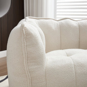 English Elm Soft Bean Bag Chair With High-Resilience Foam Chips & Footstool – Ideal For Gaming, Reading, Relaxing W1996P309477-GIGA