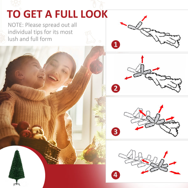 English Elm Homcom 6' Douglas Fir Pre-Lit Christmas Tree With 24 Led Lights & Realistic Branches For Holidays W2225P229734
