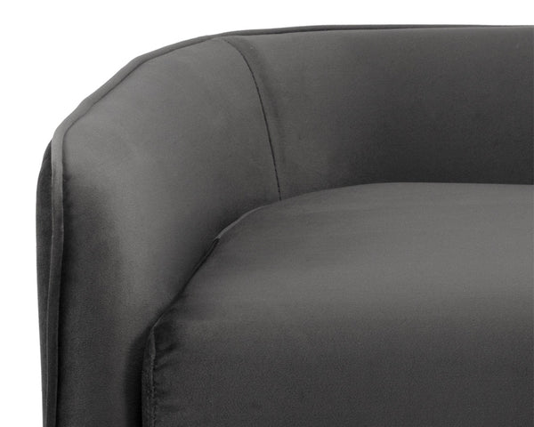 Sunpan Sammy Bench - Elegant Upholstered Seating with Gold Stainless Steel Legs for Stylish Interiors Grey Sky