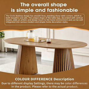 English Elm Wooden Oval Extendable Dining Table with Slatted Legs Seats up to Six Mid-century W3590P426263
