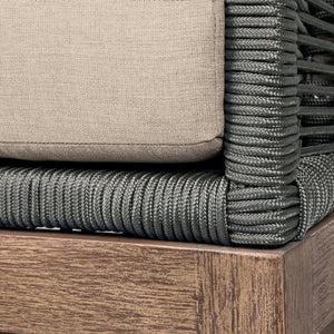 English Elm Orbit Outdoor Three Seat Sofa Eucalyptus Frame with Rope Accents and Taupe Cushions B2736P464822