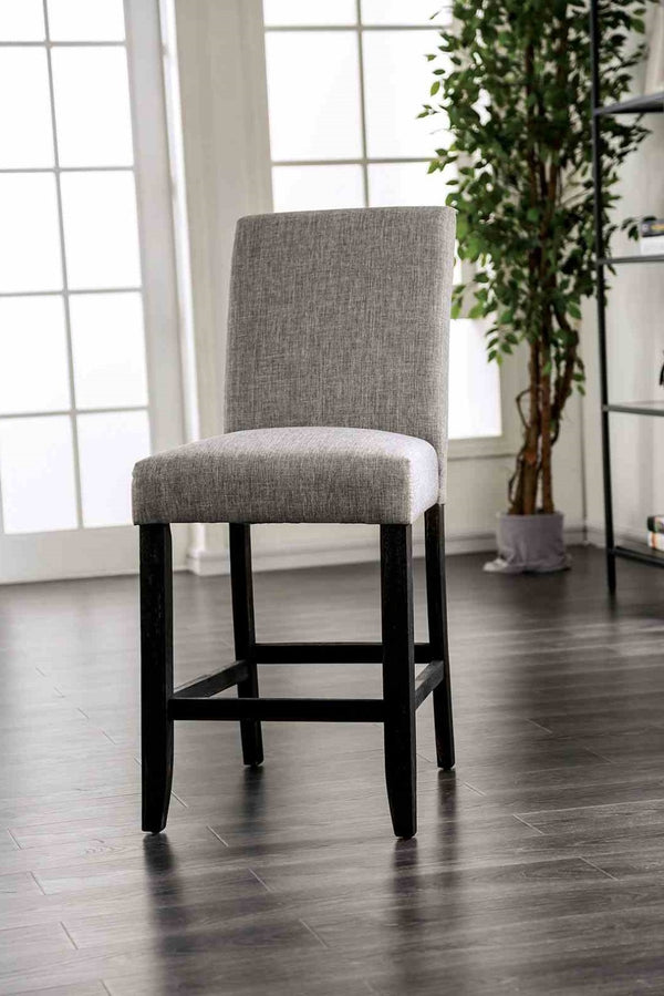 English Elm Rustic 2-Piece Counter Height Chair Set With Padded Fabric Seats, Light Gray Finish For Dining Spaces B2741P409552-GIGA