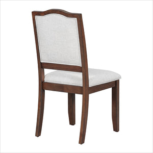 English Elm 6-piece Extendable Wood Dining Set with Linen Upholstered Chairs Bench Seats Eight Cherry N752S000097C