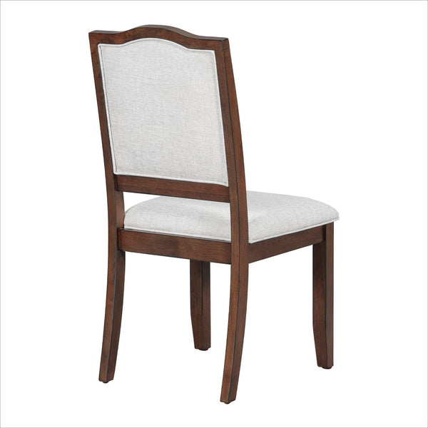 English Elm 6-piece Extendable Wood Dining Set with Linen Upholstered Chairs Bench Seats Eight Cherry N752S000097C