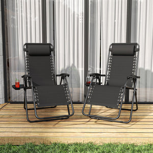 English Elm Zero Gravity Reclining Lounge Chair Breathable Mesh Portable Folding Patio Beach Seat Antique Black W3979P392945