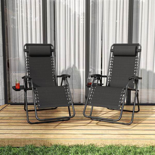 English Elm Zero Gravity Reclining Lounge Chair Breathable Mesh Portable Folding Patio Beach Seat Antique Black W3979P392945