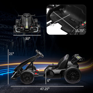 English Elm Aosom 24v Electric Go Kart Ride on Toy with Drifting Dual Motor and Adjustable Seat W2225P229145