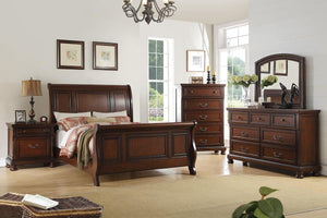 English Elm Traditional Cherry Wood Tall Chest with Bun Feet Classic Hardware Bedroom Storage B011P448874