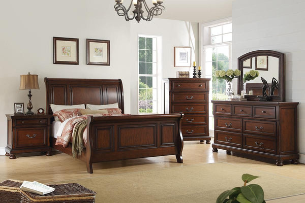English Elm Traditional Cherry Wood Tall Chest with Bun Feet Classic Hardware Bedroom Storage B011P448874