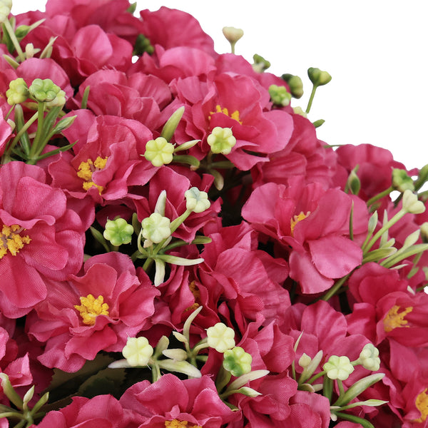 English Elm 24-inch Faux Snow Lotus Potted Arrangement Uv Resistant Lifelike Floral Set of Two Rose Red W2945P458458