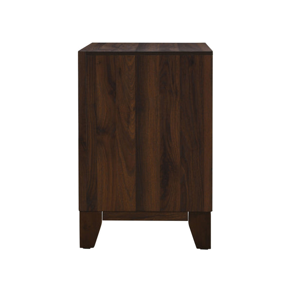 English Elm 2-drawer Nightstand Melamine Veneer Brass Hardware Modern Bedroom Bedside Table B016P459868
